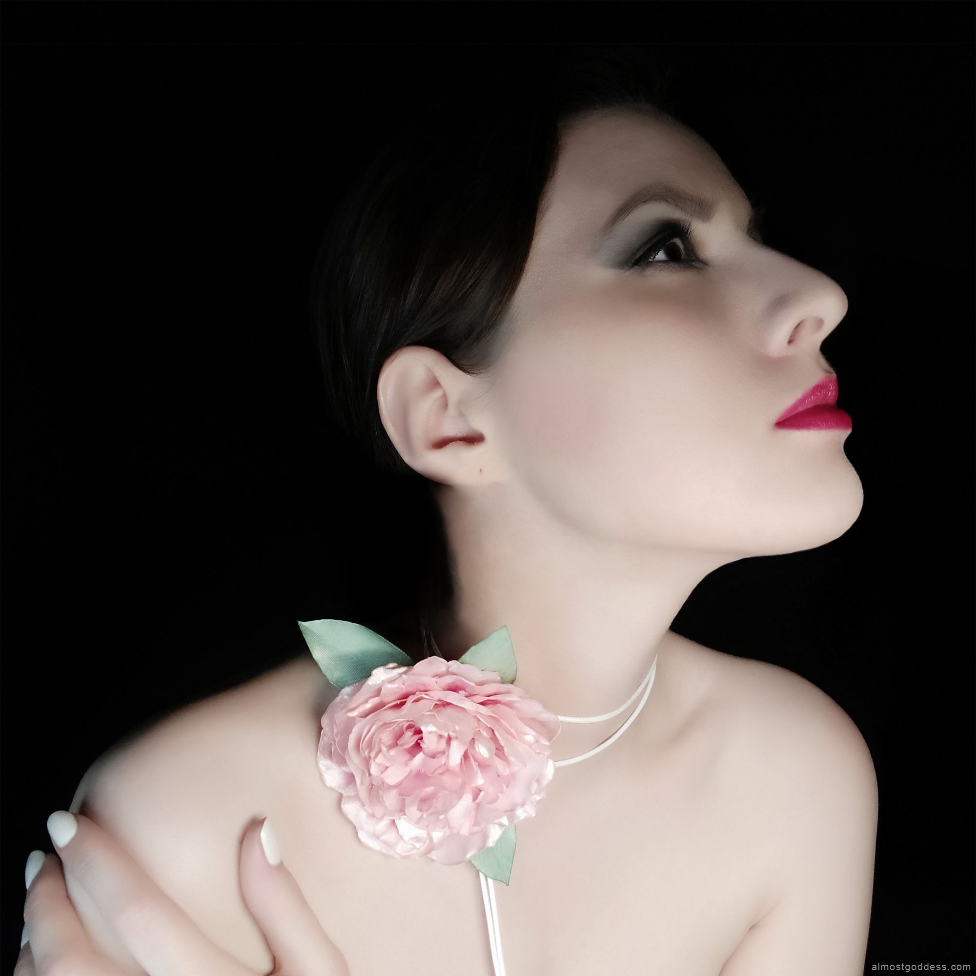 Blush pink peony flower choker Blush pink peony flower choker
