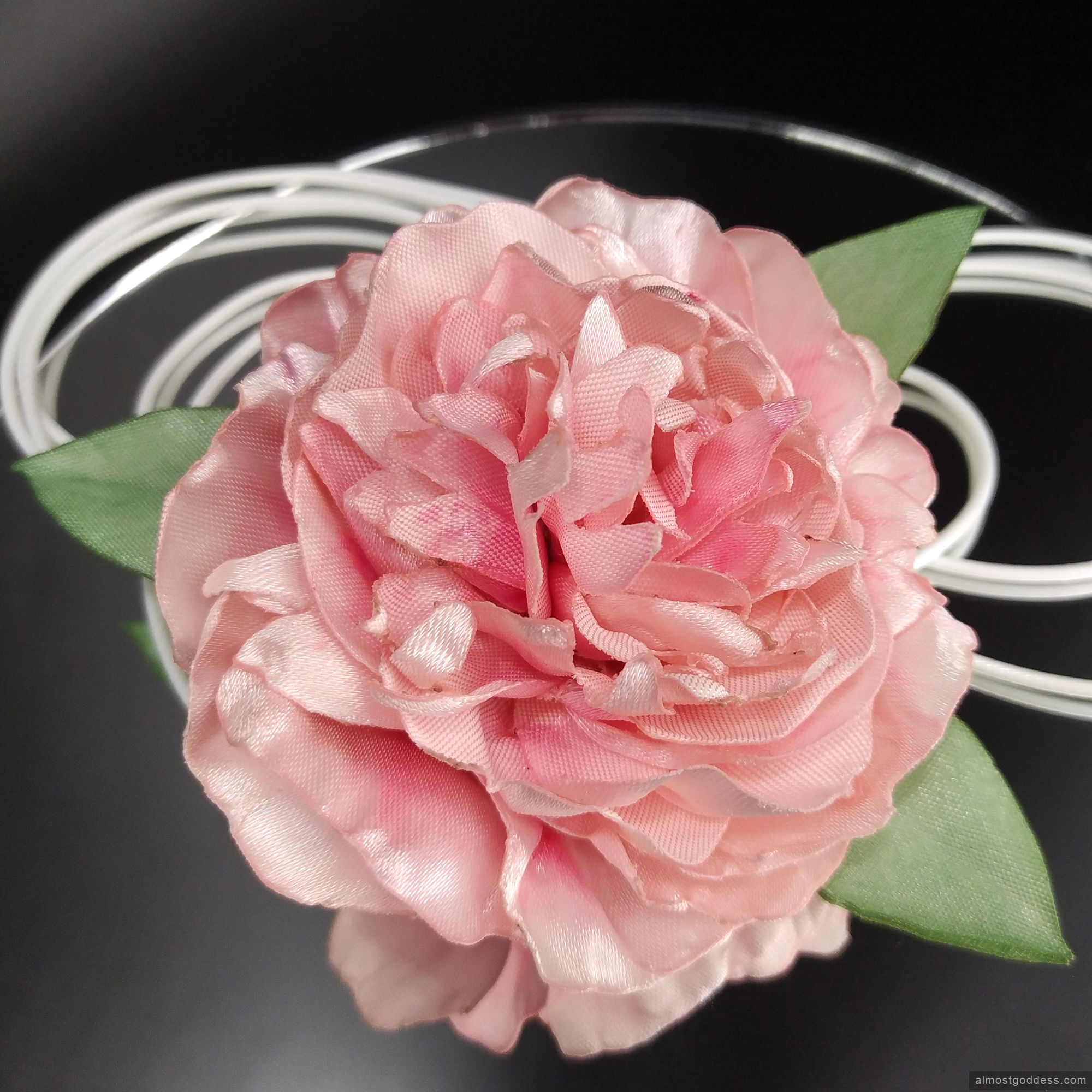 Blush pink peony flower choker Blush pink peony flower choker