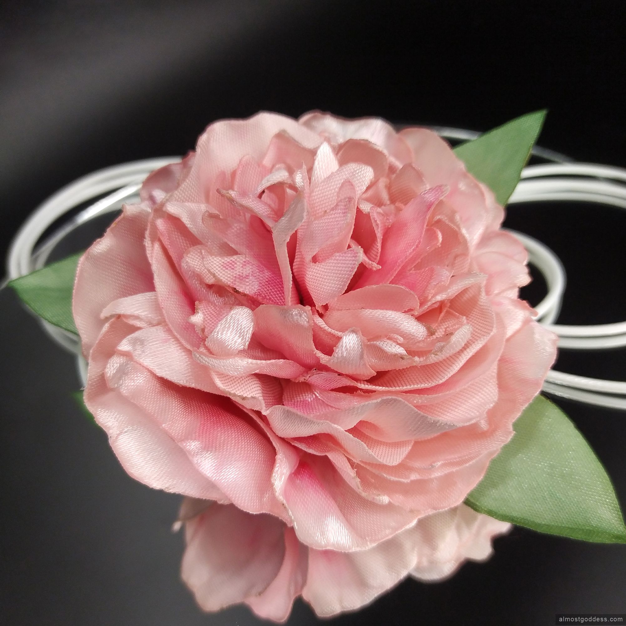 Blush pink peony flower choker Blush pink peony flower choker
