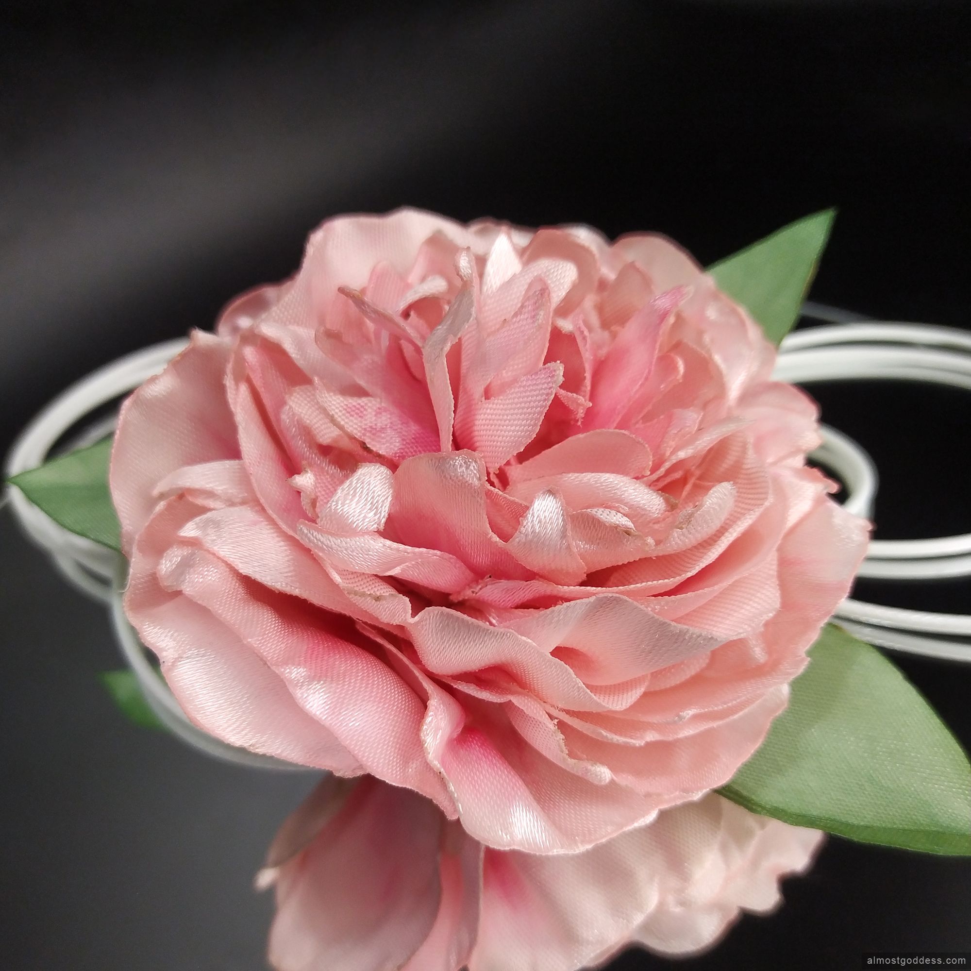 Blush pink peony flower choker Blush pink peony flower choker