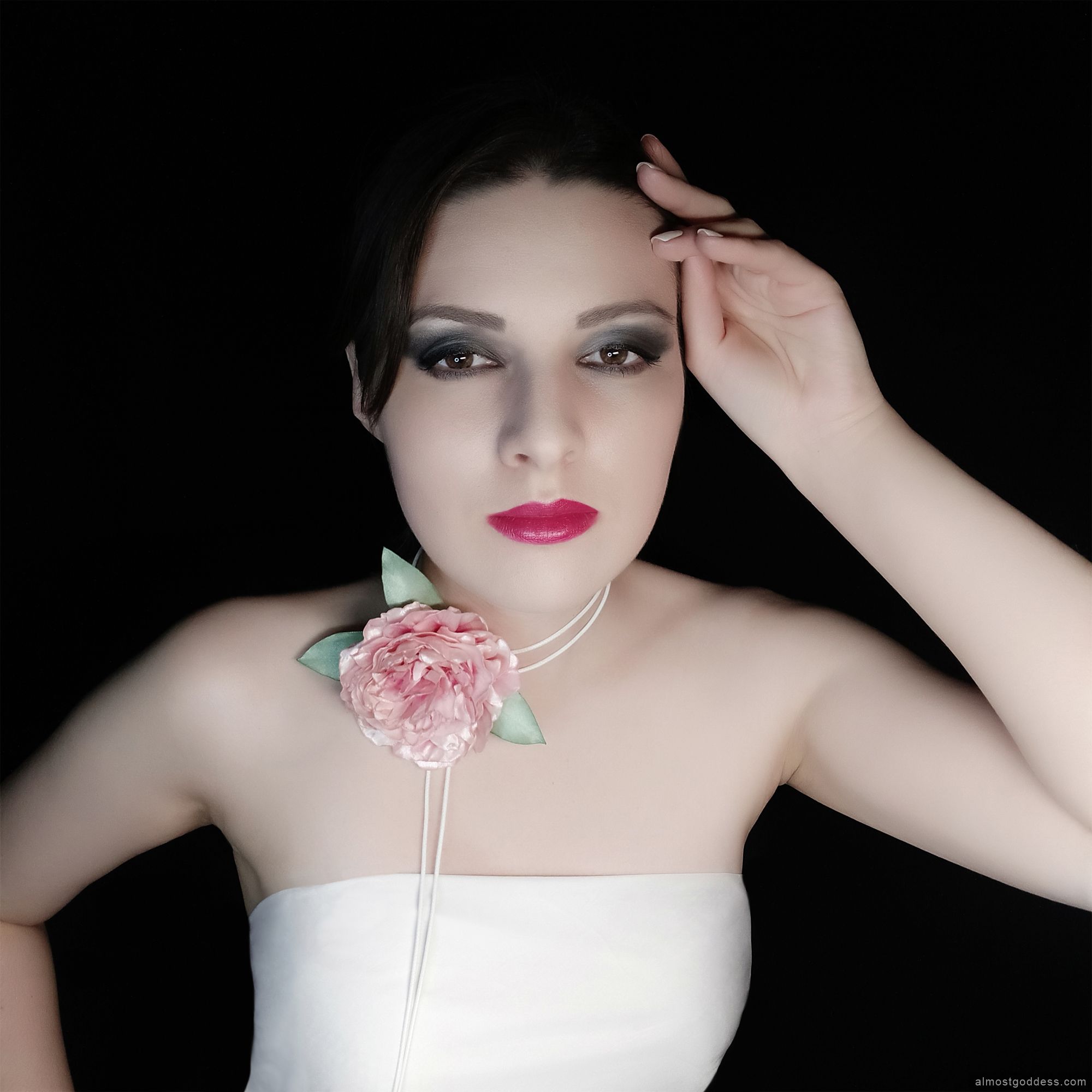 Blush pink peony flower choker Blush pink peony flower choker