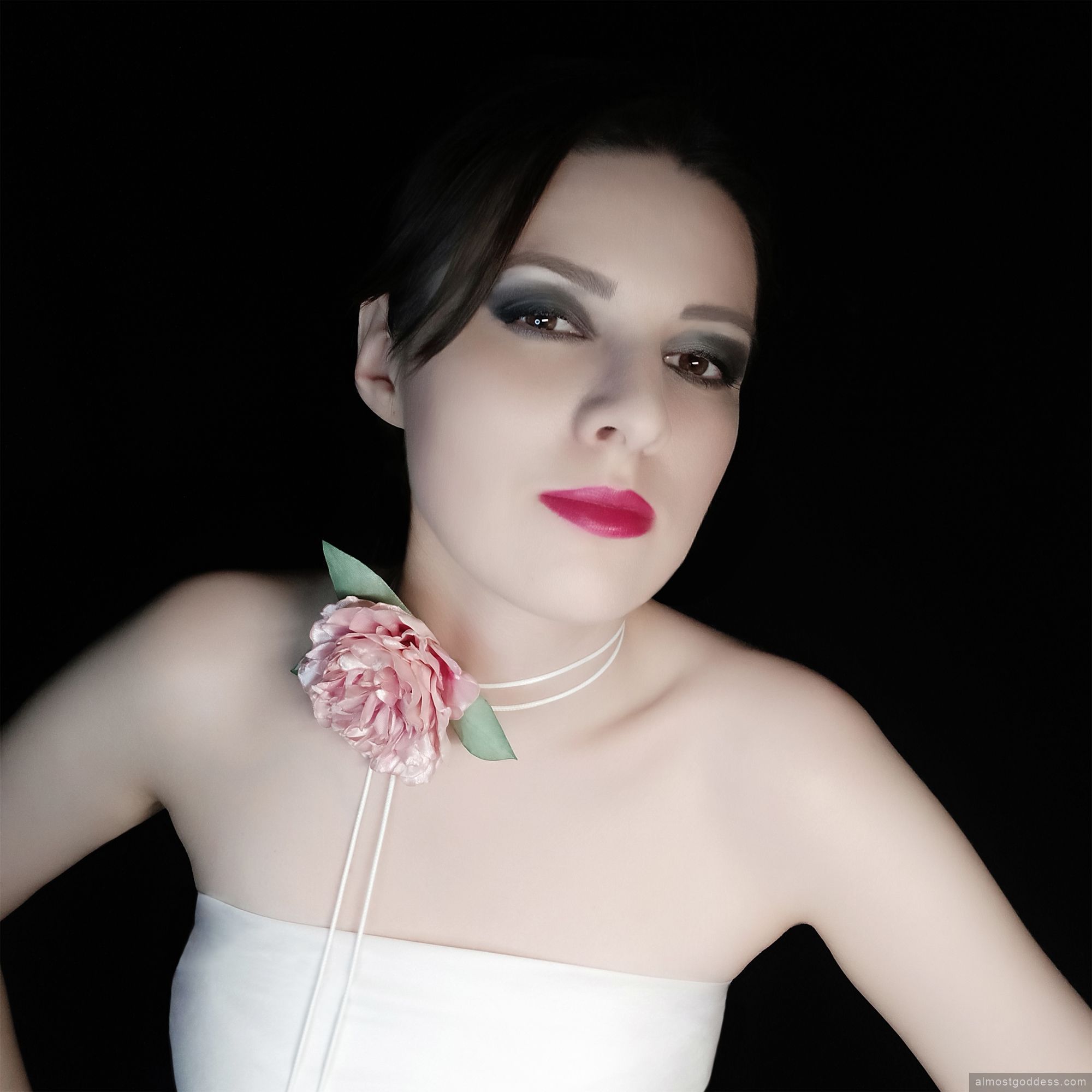 Blush pink peony flower choker Blush pink peony flower choker