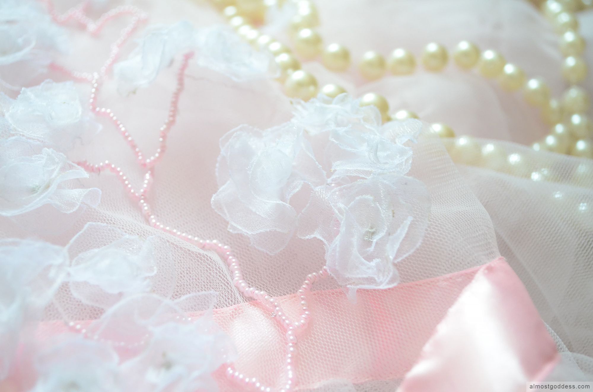 Light pink sheer cherry blossom peignoir Light pink sheer cherry blossom peignoir